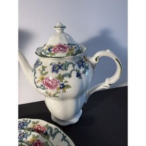 Royal Doulton Floradora Green Coffee Pot TC1127 England Vintage